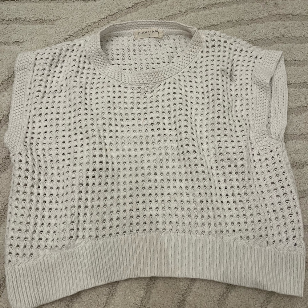 Frenchi Ivory Knit Sleeveless Top